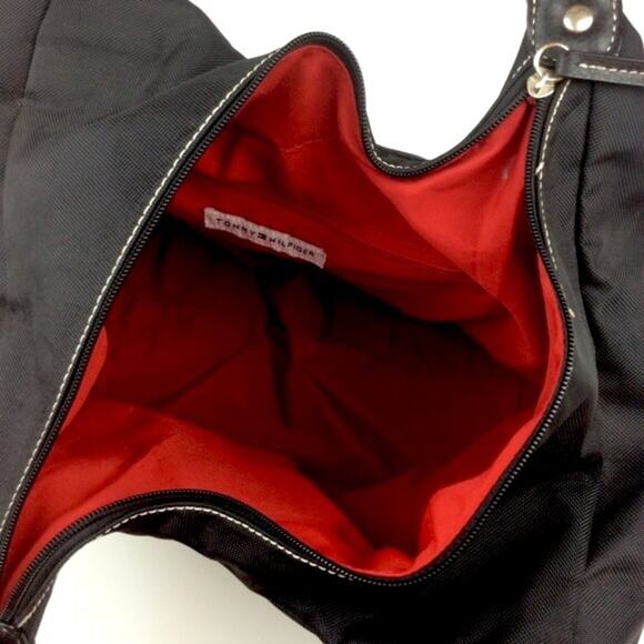 Tommy Hilfiger Black Canvas Shoulder Tote Bag - Picture 6 of 7